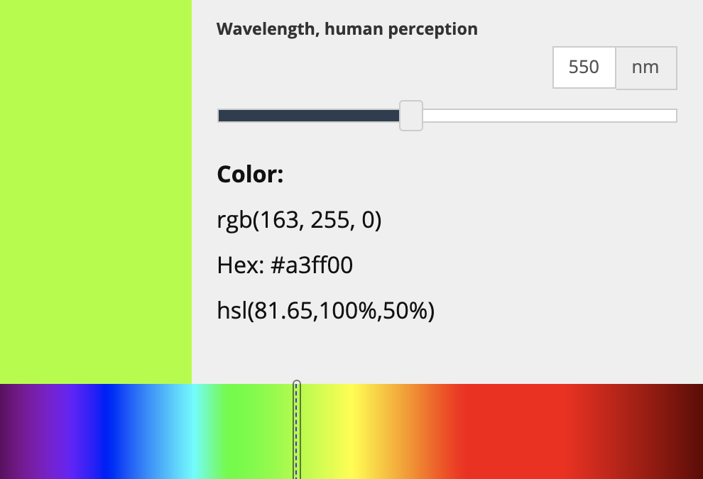 Wavelength to color